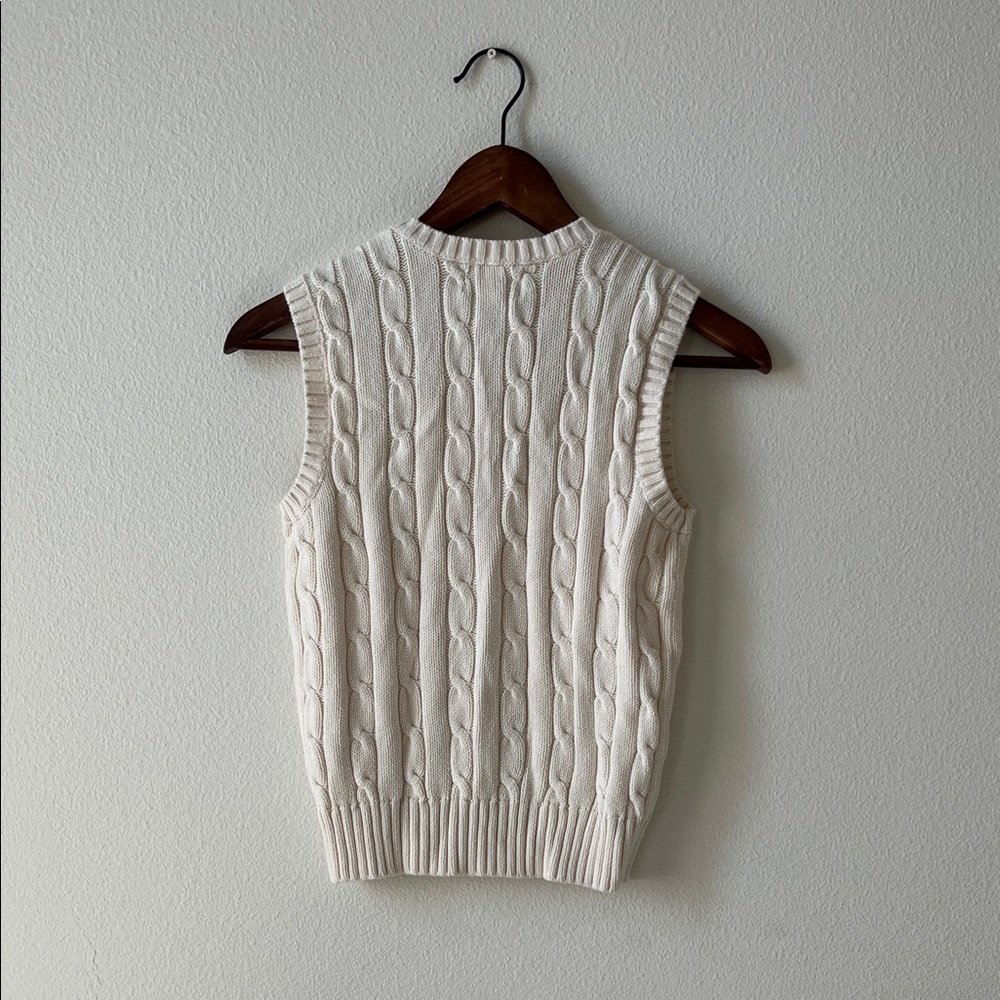 Chaps Kids Cream Cable Knit Sweater Vest - Picture 3 of 4